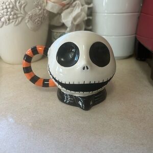 Jack Skellington Mug with Orange and Black Handle